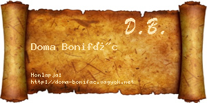 Doma Bonifác névjegykártya